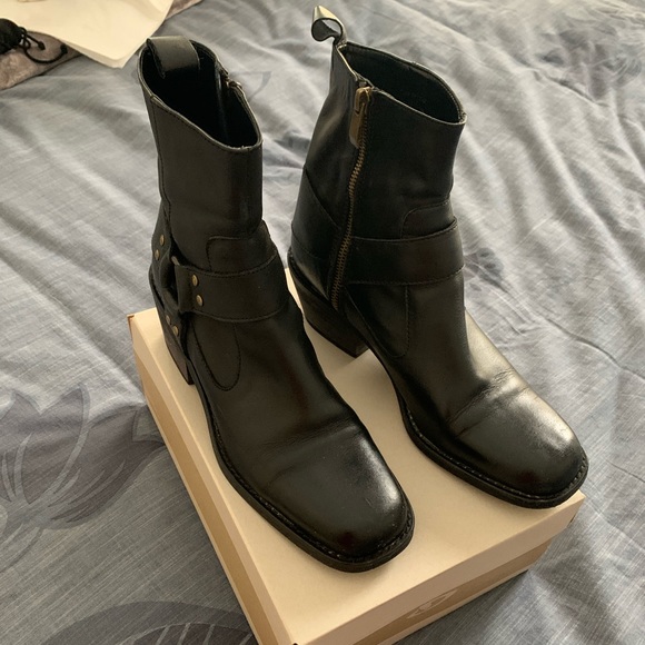 Zara Leather Boots Black Size 9/40 - Picture 2 of 8